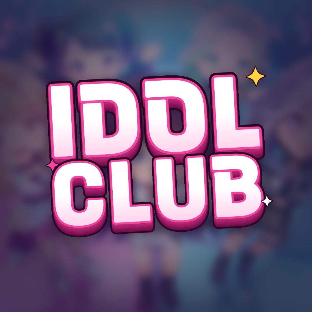 IDOL CLUB game icon: pink and white IDOL CLUB logo over idol key art